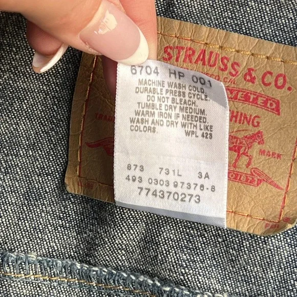 Y2K Levi's Jacket Juniors X-Large Blue Jean Denim Cropped Button Front Blazer - Picture 4 of 8